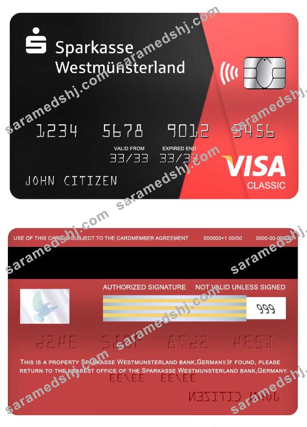 Germany Sparkasse Westmunsterland bank visa classic card